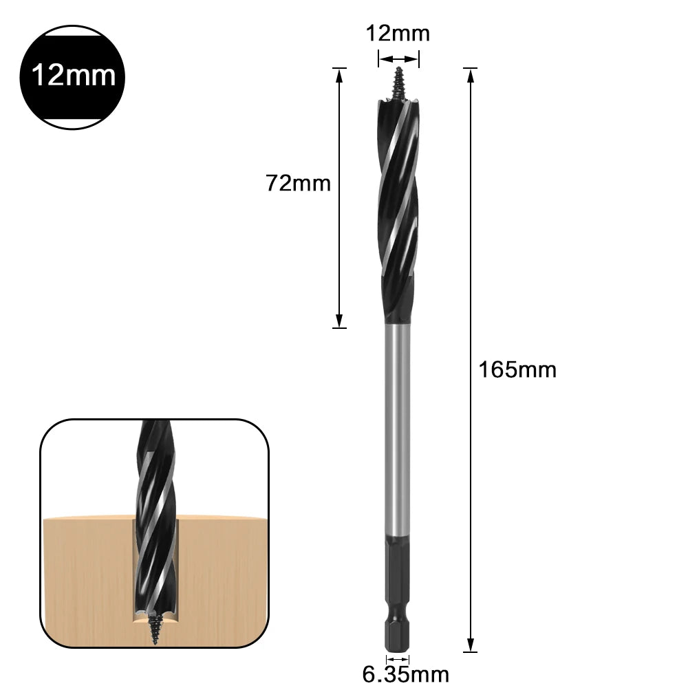 10mm-35mm Twist Drill Bit Set Wood Fast Cut Auger Carpenter Joiner Tool Drill Bit For Wood Cut Suit for woodworking - Charliehomemaker store