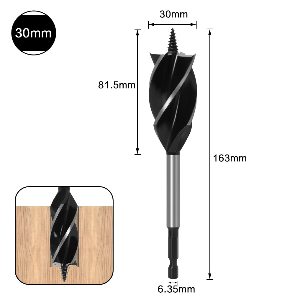 10mm-35mm Twist Drill Bit Set Wood Fast Cut Auger Carpenter Joiner Tool Drill Bit For Wood Cut Suit for woodworking - Charliehomemaker store