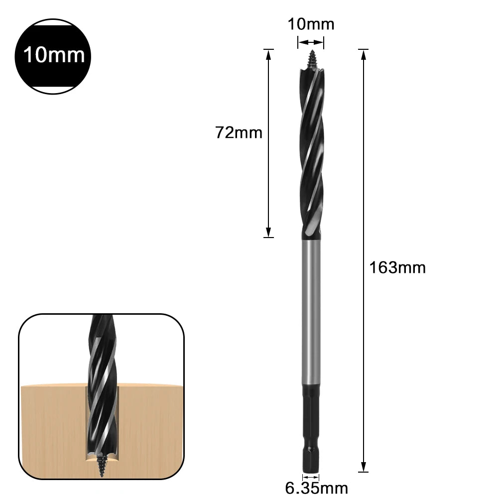 10mm-35mm Twist Drill Bit Set Wood Fast Cut Auger Carpenter Joiner Tool Drill Bit For Wood Cut Suit for woodworking - Charliehomemaker store