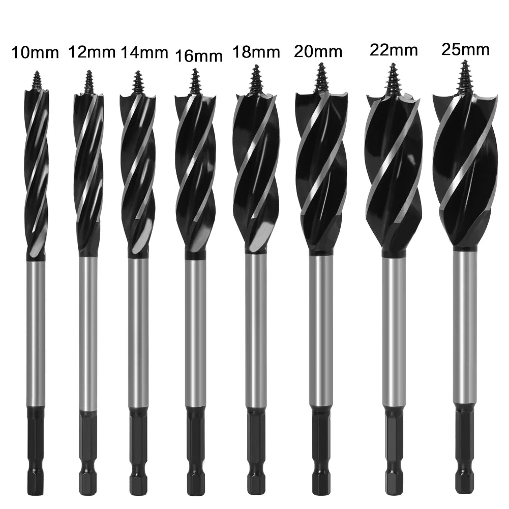 10mm-35mm Twist Drill Bit Set Wood Fast Cut Auger Carpenter Joiner Tool Drill Bit For Wood Cut Suit for woodworking - Charliehomemaker store