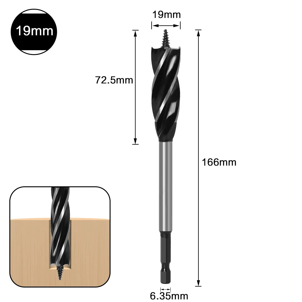 10mm-35mm Twist Drill Bit Set Wood Fast Cut Auger Carpenter Joiner Tool Drill Bit For Wood Cut Suit for woodworking - Charliehomemaker store