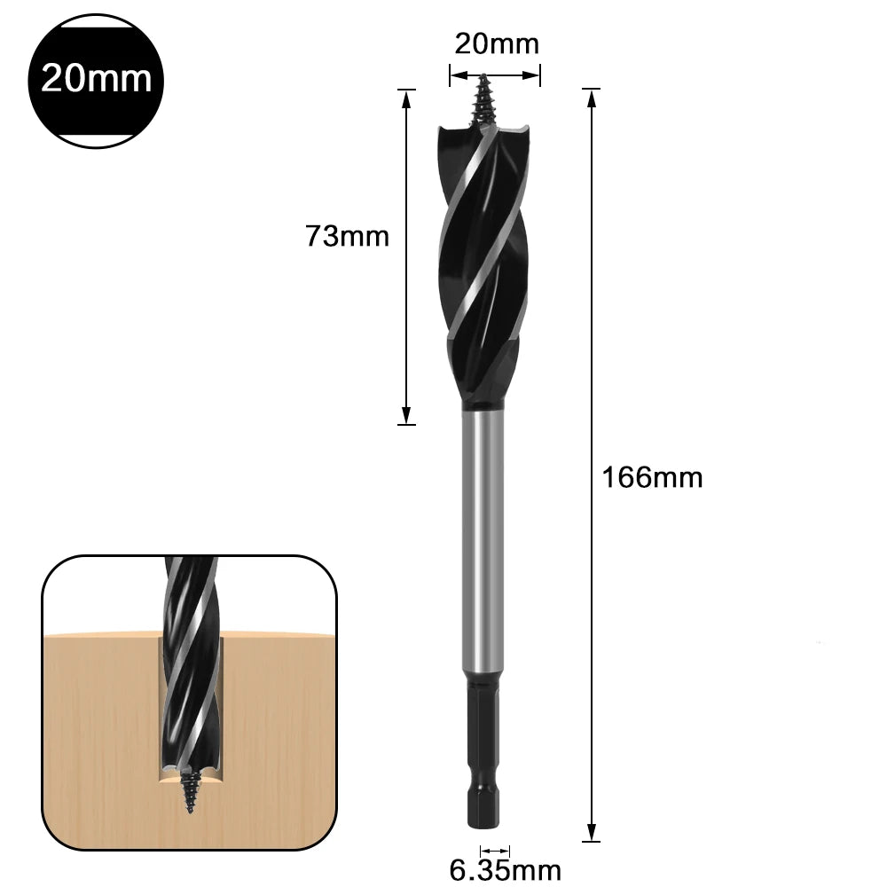 10mm-35mm Twist Drill Bit Set Wood Fast Cut Auger Carpenter Joiner Tool Drill Bit For Wood Cut Suit for woodworking - Charliehomemaker store