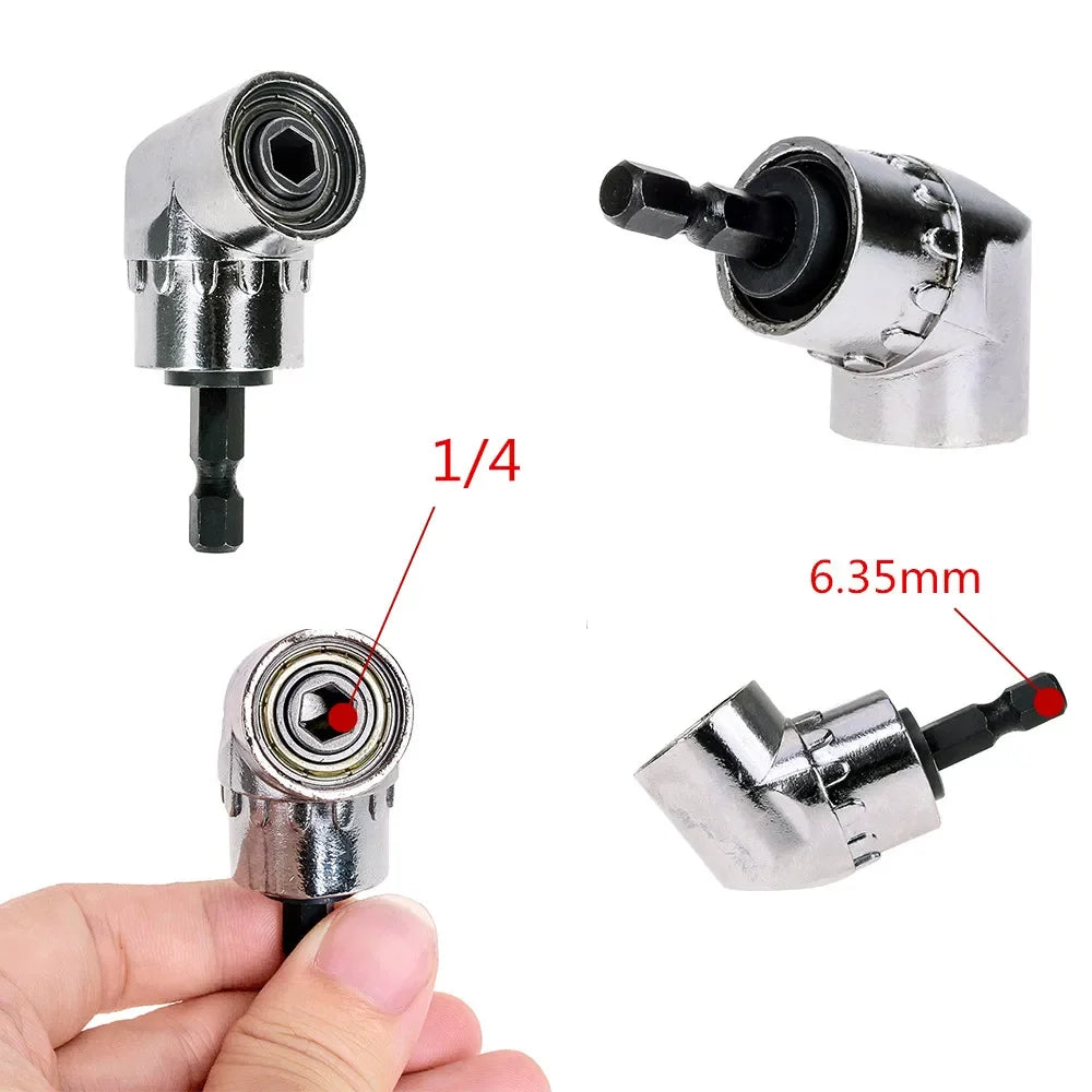 105 Degree Angle Screwdriver Set Holder Adapter Adjustable Bits Nozzles Angle Screw Driver Tool 1/4" Inch Magnetic Angle Driver - Charliehomemaker store