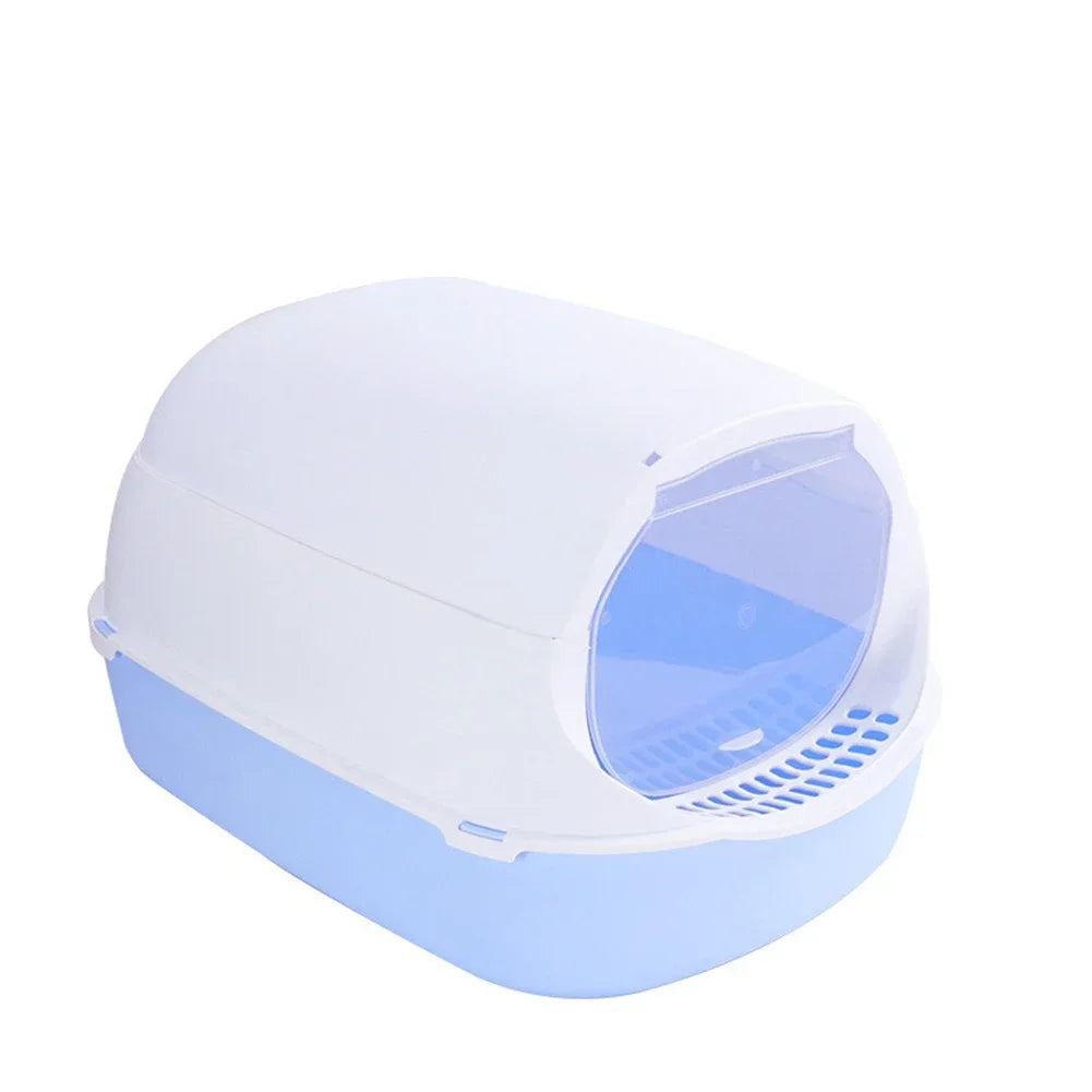 Kitty Sandbox Cat Litter Box Semi-enclosed Splashproof Cat Tray Cat Toilet Cleaning Basin Supplies Pet Toilet Kitten Tray Bedpan - Charliehomemaker store