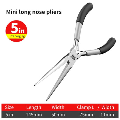 Mini Pointed Toothless Flat Mouth Extended Needle Mouth Oblique Mouth Pliers Flat Mouth Wire Binding Pliers Set - Charliehomemaker store