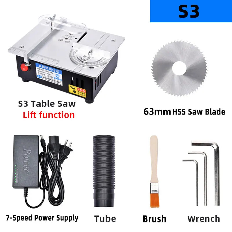 Mini Table Saw Electric Small Bench Saws Desktop Saw Household DIY PCB Model Cutting Tool Woodworking Lathe Machine 63mm Blade - Charliehomemaker store