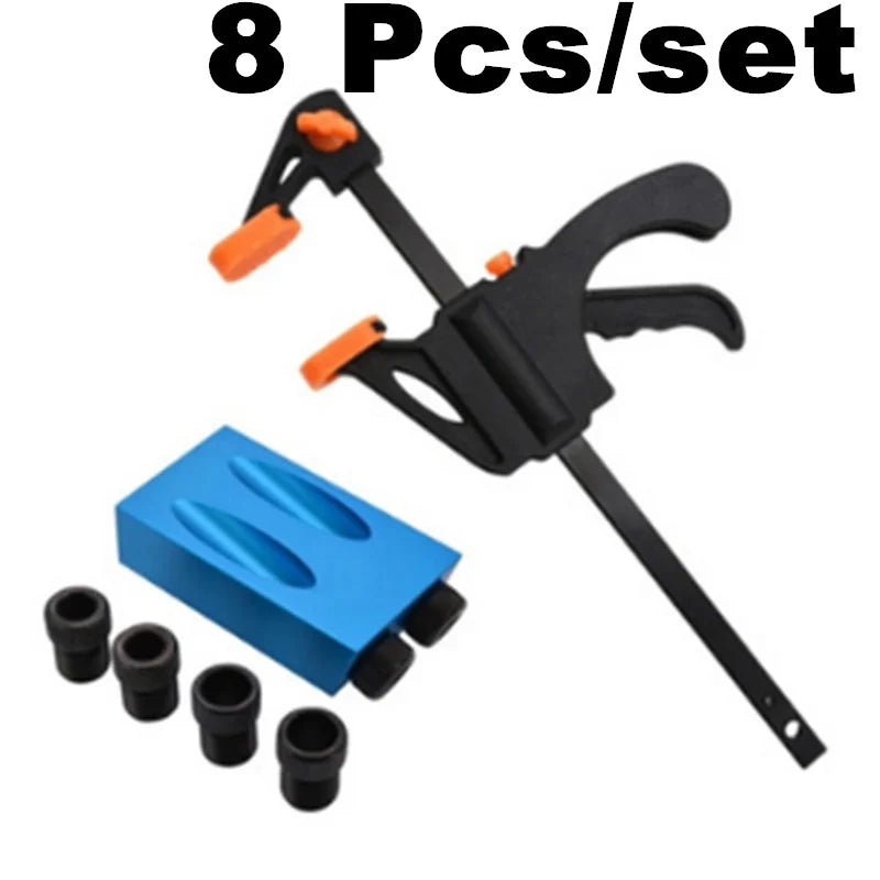 Pocket Hole Screw Jig 15 Degrees Dowel Drill Joinery Kit Carpenters Wood Woodwork Guides Joint Angle Locator Tool - Charliehomemaker store