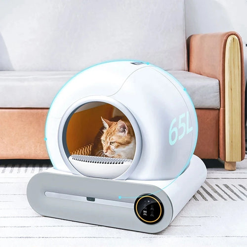 65L Automatic Smart Cat Litter Box Self Cleaning Fully Enclosed Large Cat Toilet Litter Tray - Charliehomemaker store