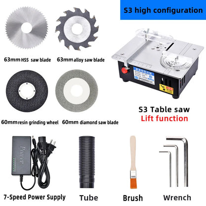 Mini Table Saw Electric Small Bench Saws Desktop Saw Household DIY PCB Model Cutting Tool Woodworking Lathe Machine 63mm Blade - Charliehomemaker store