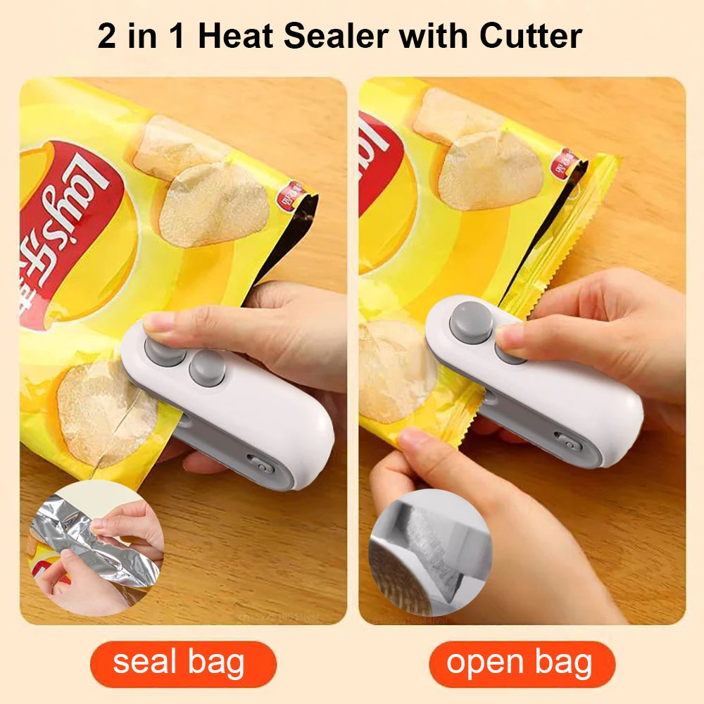 Mini Heat Bag Sealing Machine Package Sealer Bags Plastic Food Sealer Clip Bag Handheld Sealer Food Packaging Heat Sealer - Charliehomemaker store