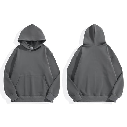 16.9oz 480gsm Heavy Weight Cotton Plus Velvet Hooded Sweater Men Thickened Tight Polar Fleece Pullover Hoodie Women Sweatshirt - Charliehomemaker store