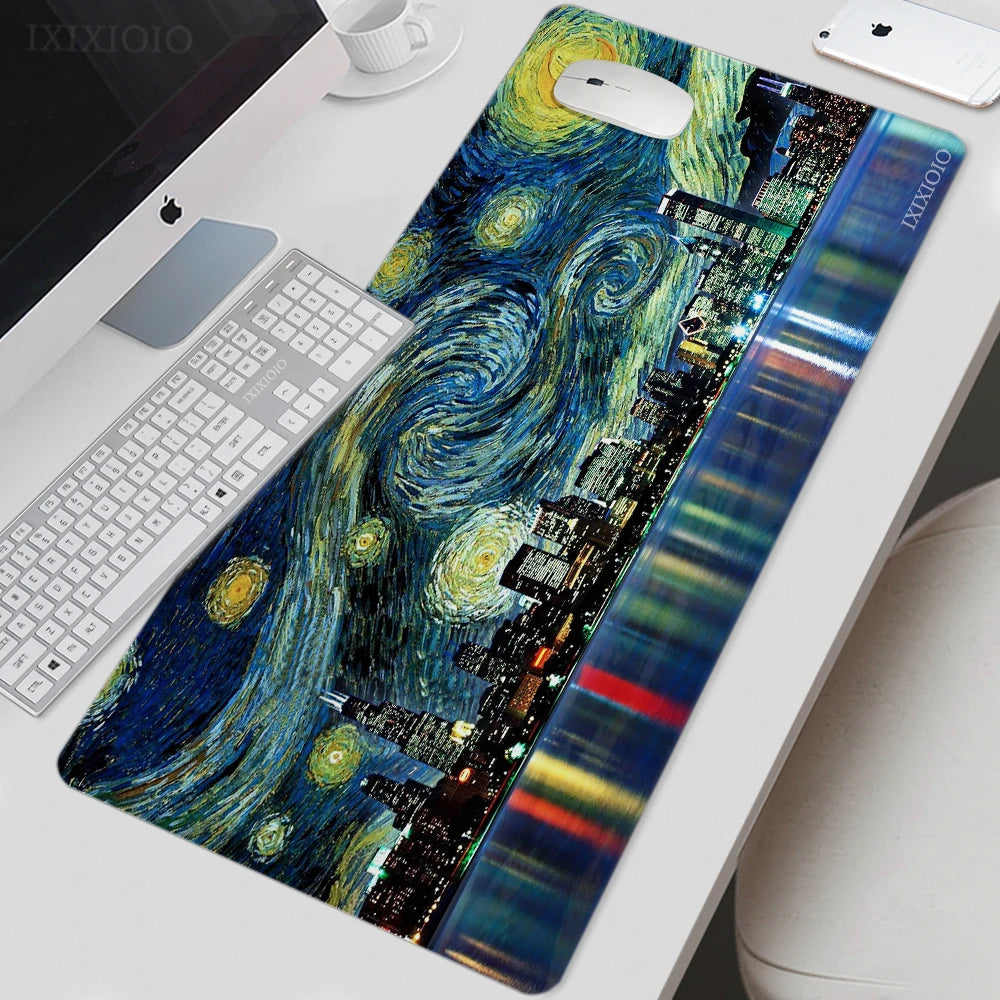 Van Gogh Art Mouse Pad Gamer XL New Large Home HD Mousepad XXL Playmat Soft Office Non-Slip Carpet Office Accessories Mouse Mats - Charliehomemaker store