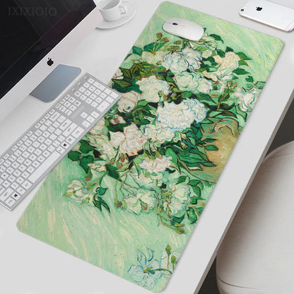 Van Gogh Art Mouse Pad Gamer XL New Large Home HD Mousepad XXL Playmat Soft Office Non-Slip Carpet Office Accessories Mouse Mats - Charliehomemaker store