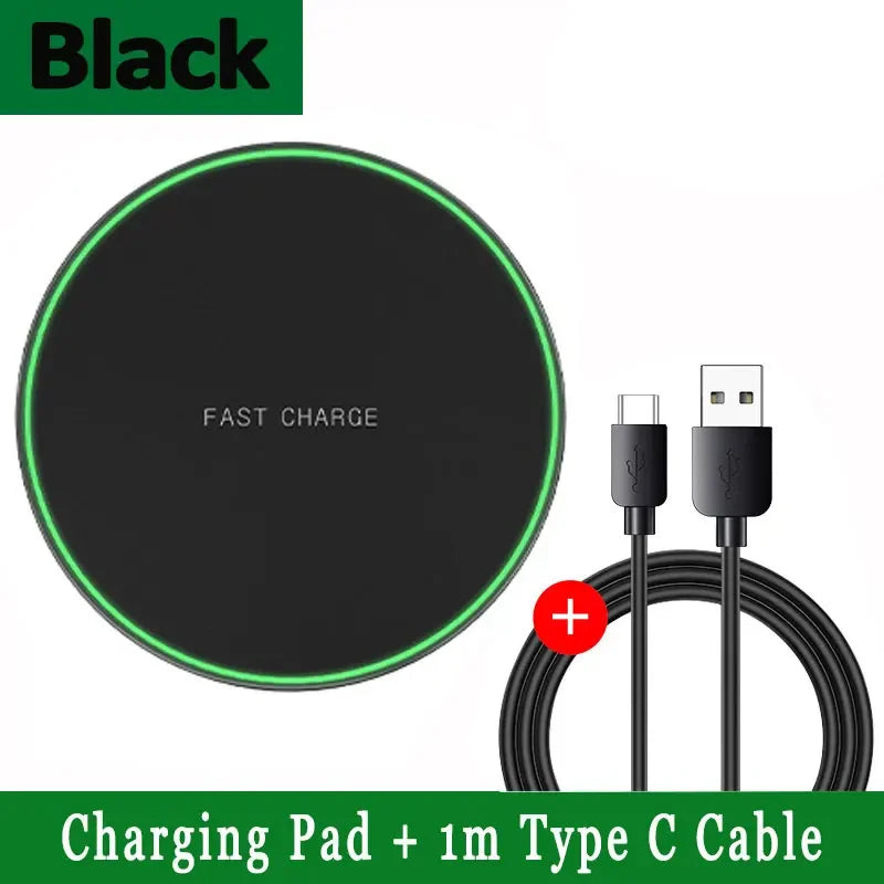 Fast Wireless Charger Pad For iPhone 14 13 12 11 Pro XS Max Samsung Smart Watch Phone Charging Pad For Xiaomi Huawei Phone - Charliehomemaker store