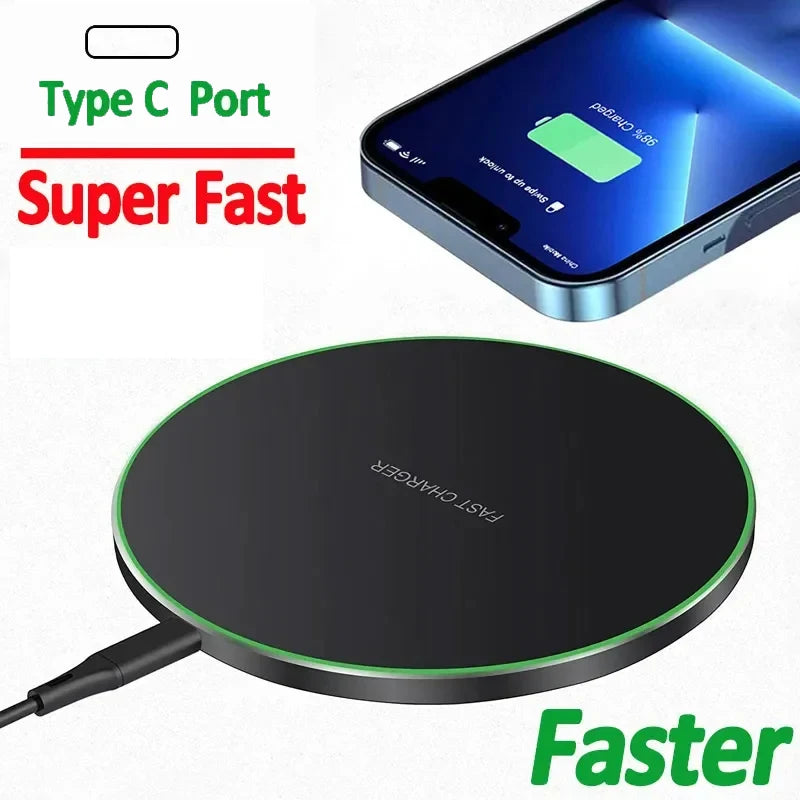 Fast Wireless Charger Pad For iPhone 14 13 12 11 Pro XS Max Samsung Smart Watch Phone Charging Pad For Xiaomi Huawei Phone - Charliehomemaker store