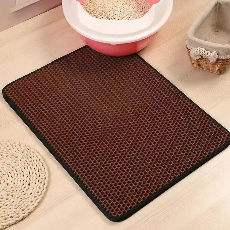 Cat Litter Mat With Gift Double Layer Waterproof Pet Litter Box Mat Non-slip Sand Cat Pad Washable Bed Mat Clean Pad Products - Charliehomemaker store