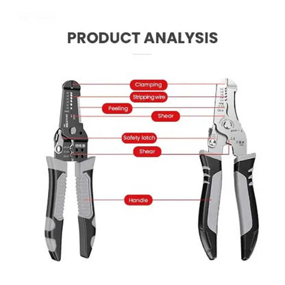 Multi functional Professional Electrician Wire Tool Cable Wire Stripper Cutter Crimper Automatic Crimping Stripping Plier - Charliehomemaker store