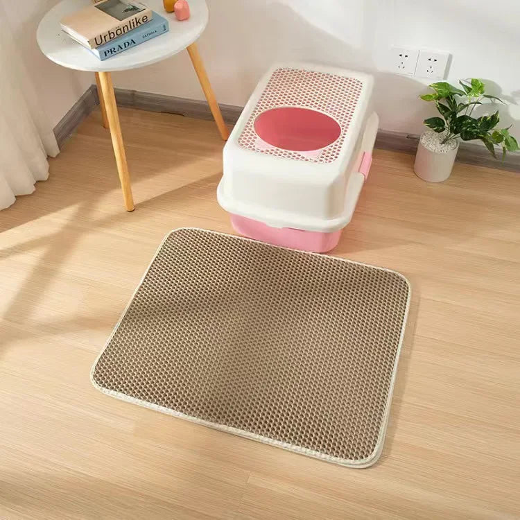 Cat Litter Mat With Gift Double Layer Waterproof Pet Litter Box Mat Non-slip Sand Cat Pad Washable Bed Mat Clean Pad Products - Charliehomemaker store