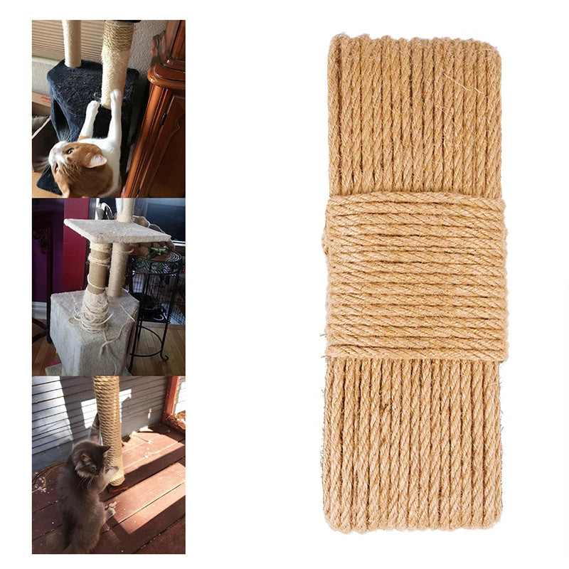 Sisal Rope Cat Tree DIY Scratching Post Toy Cat Climbing Frame Replacement Rope Desk Legs Binding Rope for Cat Sharpen Claw - Charliehomemaker store