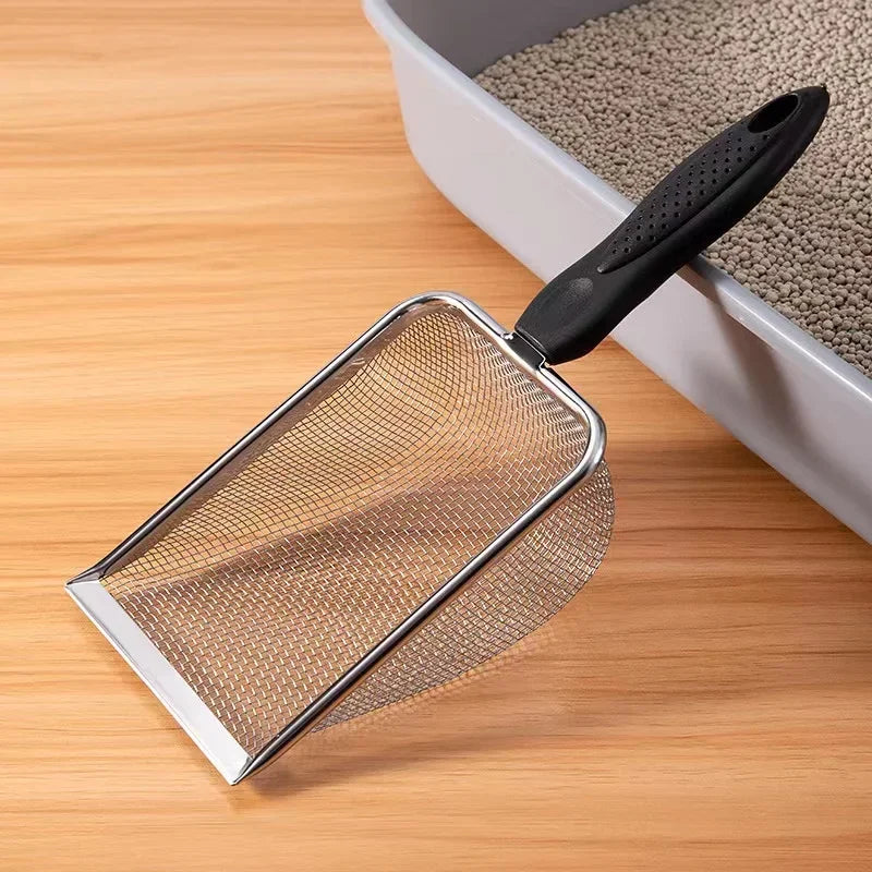 2X2mm Fine Pores Cat Sand Shovel Pet Supplies Stainless Steel Shovel Applicable Small Cat Litter Pet Feces Clean Filter Shovel - Charliehomemaker store