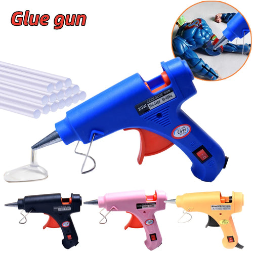 20W Hot Melt Glue Gun with Seal Wax Glue Sticks Household DIY Industrial Guns Heat Temperature Thermo Electric Repair Tool - Charliehomemaker store