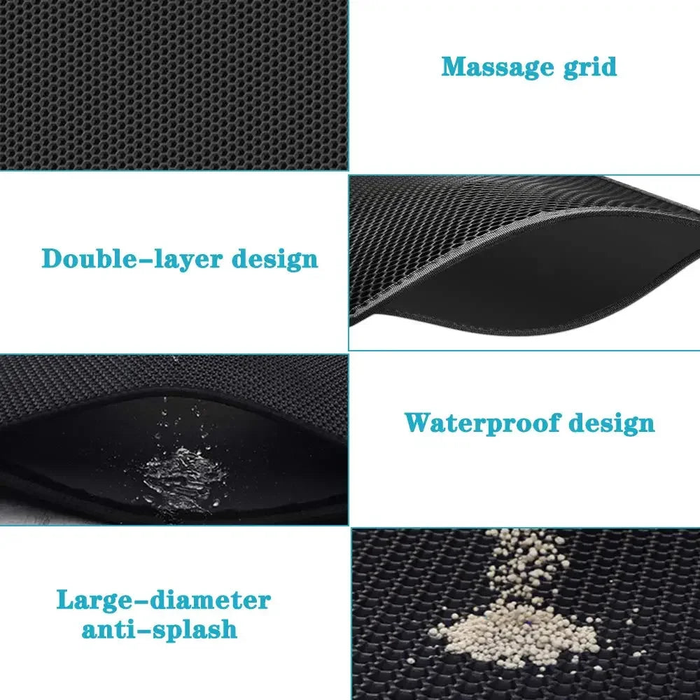 Cat Litter Mat With Gift Double Layer Waterproof Pet Litter Box Mat Non-slip Sand Cat Pad Washable Bed Mat Clean Pad Products - Charliehomemaker store