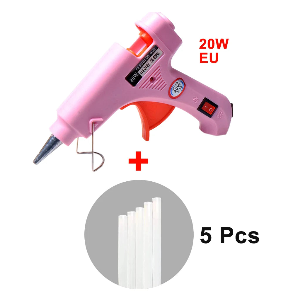 20W Hot Melt Glue Gun with Seal Wax Glue Sticks Household DIY Industrial Guns Heat Temperature Thermo Electric Repair Tool - Charliehomemaker store