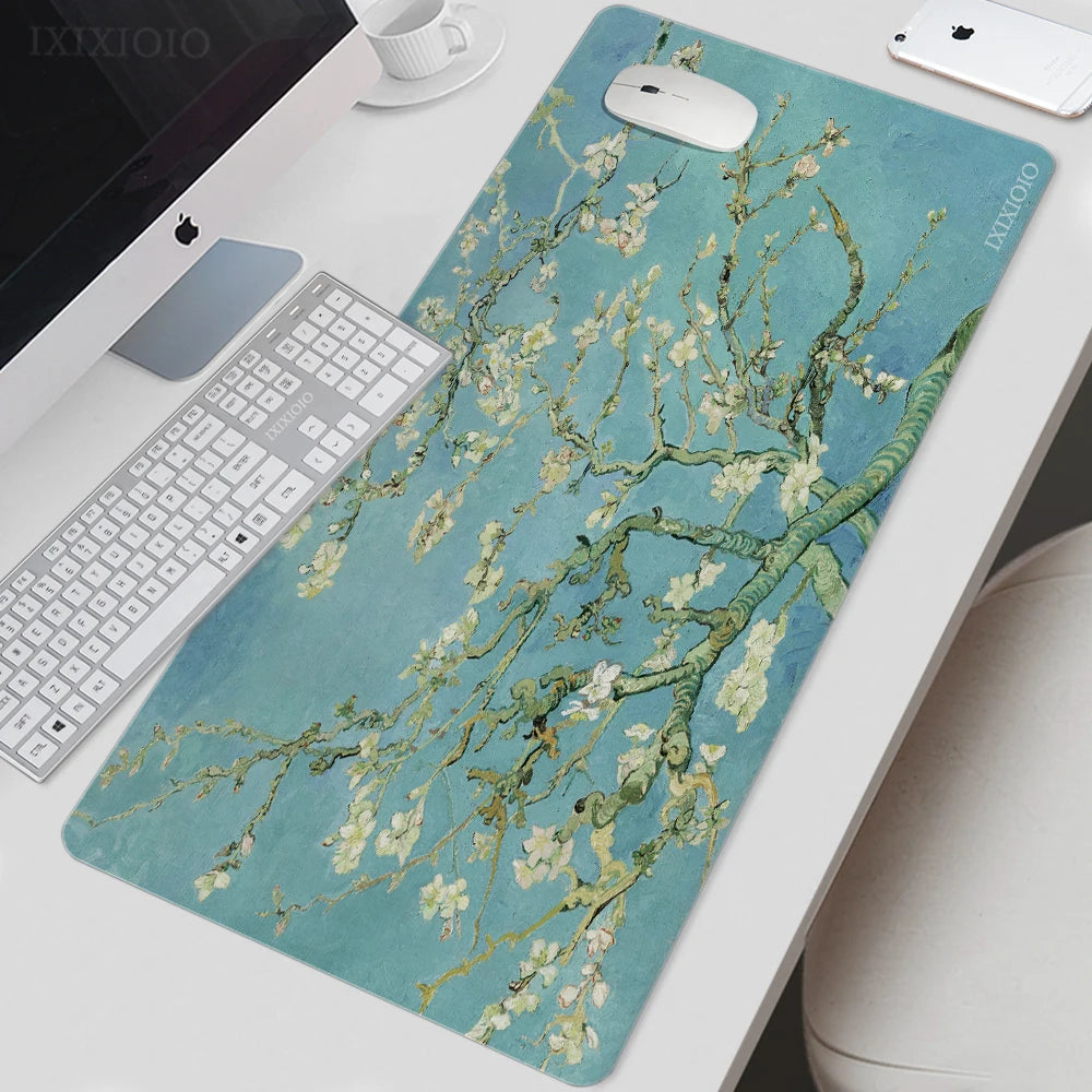 Van Gogh Art Mouse Pad Gamer XL New Large Home HD Mousepad XXL Playmat Soft Office Non-Slip Carpet Office Accessories Mouse Mats - Charliehomemaker store