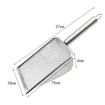 2X2mm Fine Pores Cat Sand Shovel Pet Supplies Stainless Steel Shovel Applicable Small Cat Litter Pet Feces Clean Filter Shovel - Charliehomemaker store