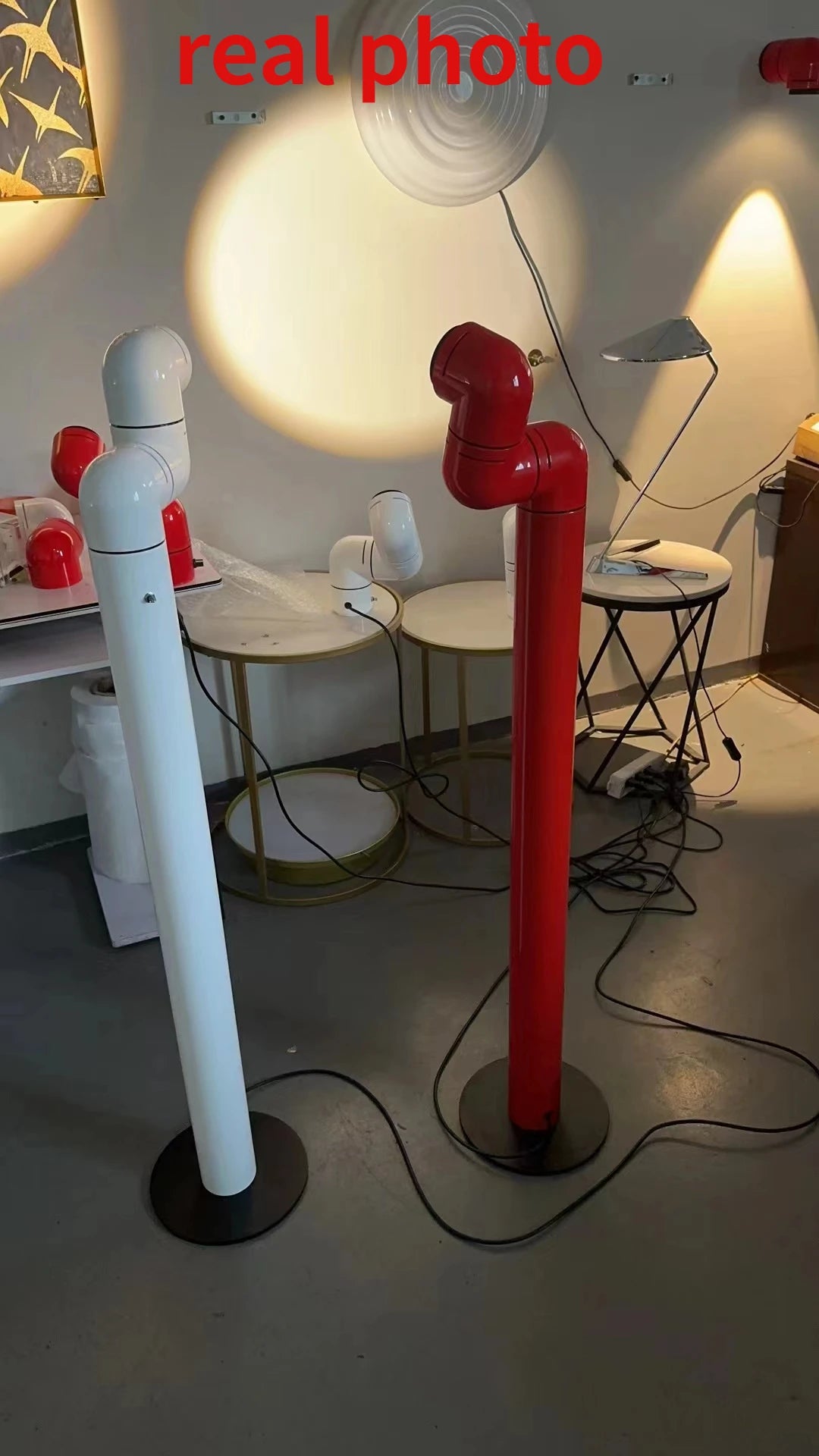 Spanish Space Age floor lamp Designer Replica Red White Water Pipe Standing Lamp For Living Room Sofa Bedroom - Charliehomemaker store