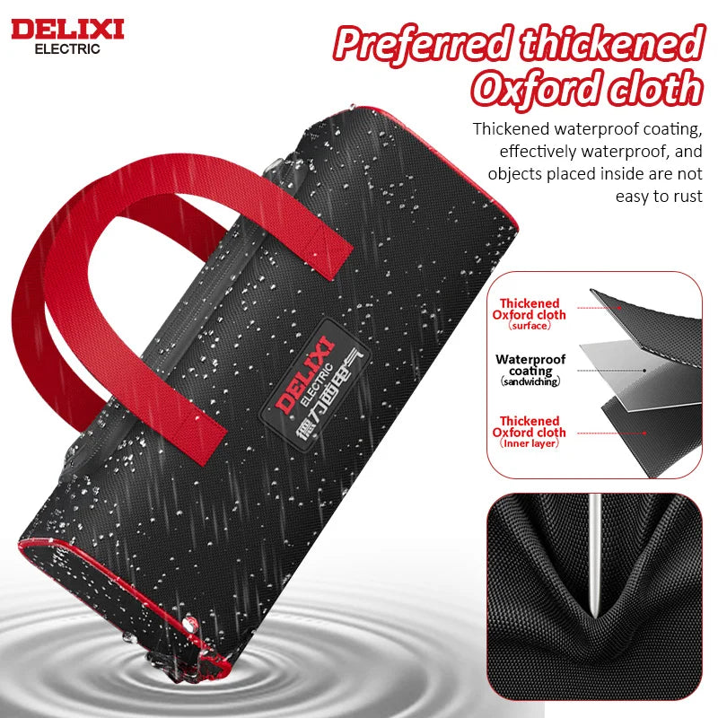 DELIXI ELECTRIC Tool Bag Oxford Cloth Portable Storage Bag, Professional Electrician and Carpenter Repair, Home Storage, HandBag - Charliehomemaker store