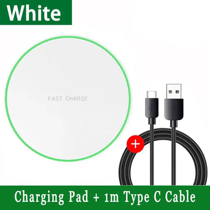 Fast Wireless Charger Pad For iPhone 14 13 12 11 Pro XS Max Samsung Smart Watch Phone Charging Pad For Xiaomi Huawei Phone - Charliehomemaker store