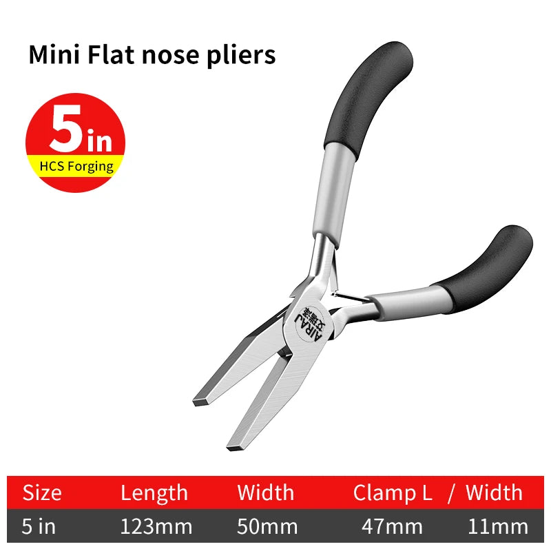 Mini Pointed Toothless Flat Mouth Extended Needle Mouth Oblique Mouth Pliers Flat Mouth Wire Binding Pliers Set - Charliehomemaker store