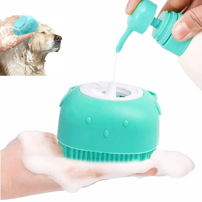 Pet Bathing Brush Soft Silicone Massager Shower Gel Bathing Brush Clean Tools Comb Dog Cat Cleaning Grooming Supplies - Charliehomemaker store