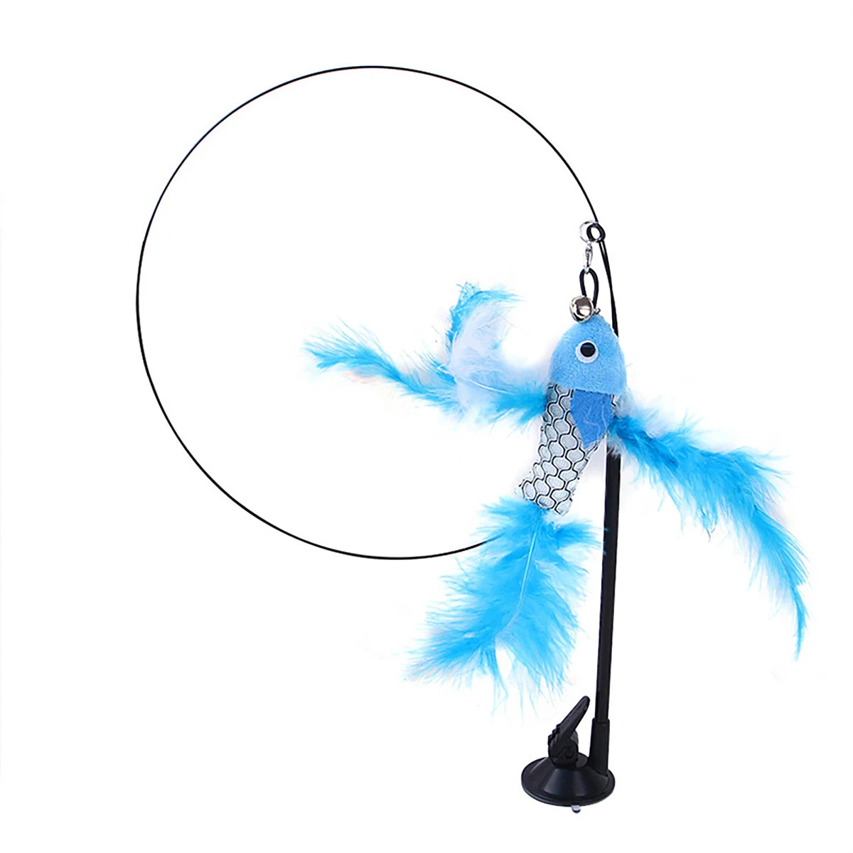 Cat Toys Simulated Insects Interactive Sucker Feather with Bell Cat Stick Toy for Kitten Playing Teaser Wand Toy Cat Supplies - Charliehomemaker store