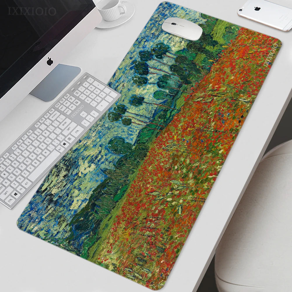 Van Gogh Art Mouse Pad Gamer XL New Large Home HD Mousepad XXL Playmat Soft Office Non-Slip Carpet Office Accessories Mouse Mats - Charliehomemaker store