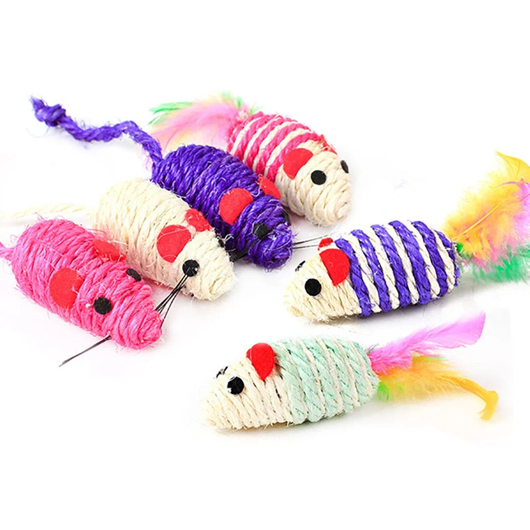 1pc Cat Toy Stick Feather Wand With Bell Mouse Cage Toys Plastic Artificial Colorful Cat Teaser Toy Pet Supplies Random Color - Charliehomemaker store