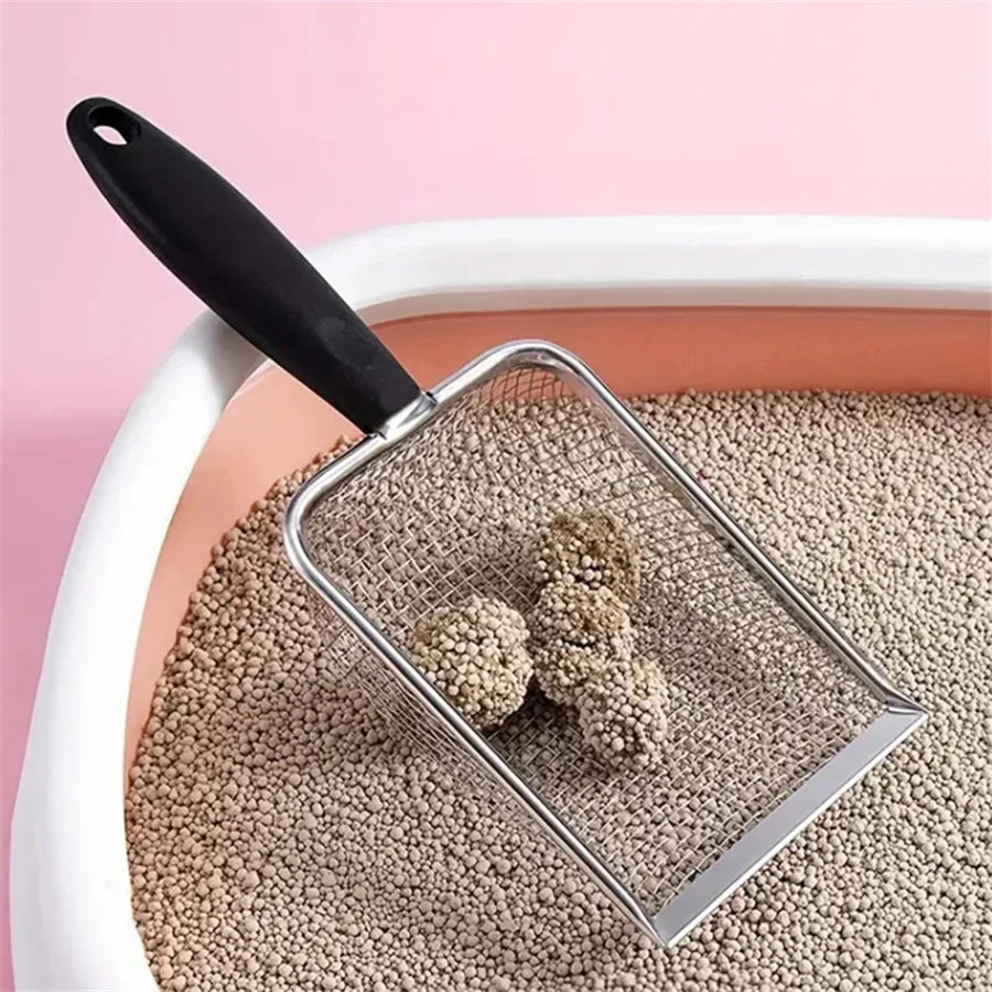 2X2mm Fine Pores Cat Sand Shovel Pet Supplies Stainless Steel Shovel Applicable Small Cat Litter Pet Feces Clean Filter Shovel - Charliehomemaker store