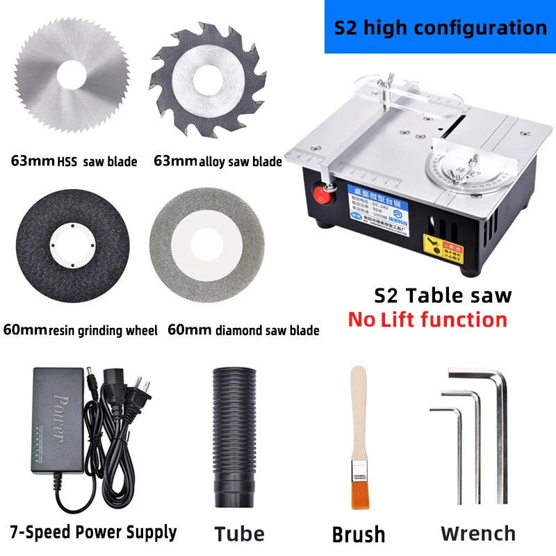 Mini Table Saw Electric Small Bench Saws Desktop Saw Household DIY PCB Model Cutting Tool Woodworking Lathe Machine 63mm Blade - Charliehomemaker store