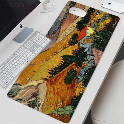 Van Gogh Art Mouse Pad Gamer XL New Large Home HD Mousepad XXL Playmat Soft Office Non-Slip Carpet Office Accessories Mouse Mats - Charliehomemaker store