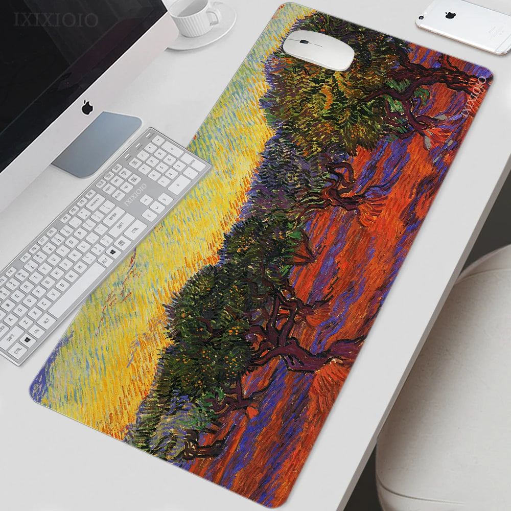 Van Gogh Art Mouse Pad Gamer XL New Large Home HD Mousepad XXL Playmat Soft Office Non-Slip Carpet Office Accessories Mouse Mats - Charliehomemaker store