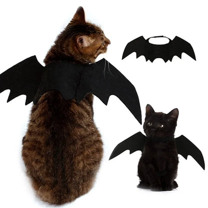 1PcsHalloween Cute Pet Clothes Black Bat Wings Harness Costume Cosplay Cat Dog Halloween Party for Pet Supplies - Charliehomemaker store