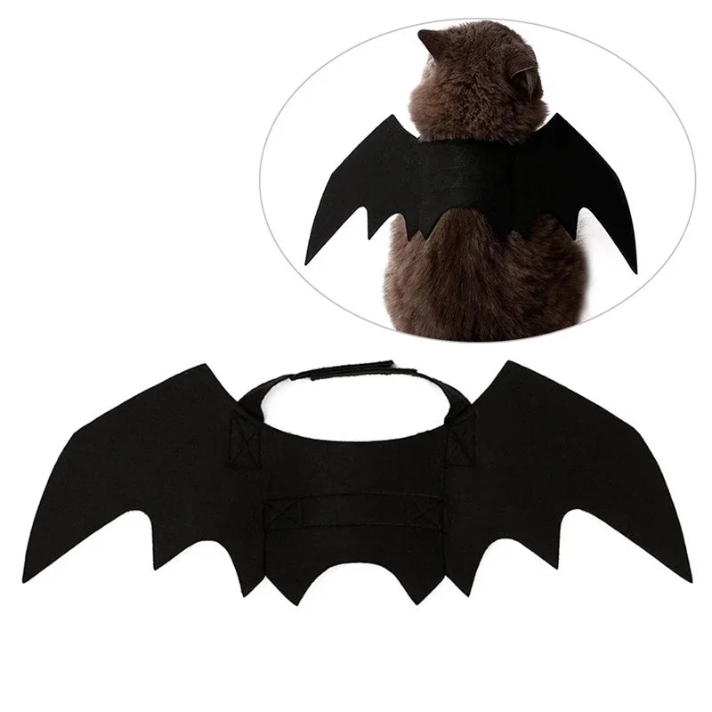 1PcsHalloween Cute Pet Clothes Black Bat Wings Harness Costume Cosplay Cat Dog Halloween Party for Pet Supplies - Charliehomemaker store