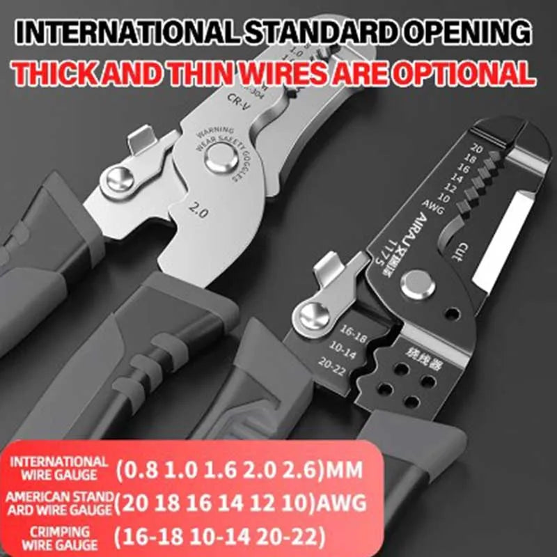 Multi functional Professional Electrician Wire Tool Cable Wire Stripper Cutter Crimper Automatic Crimping Stripping Plier - Charliehomemaker store