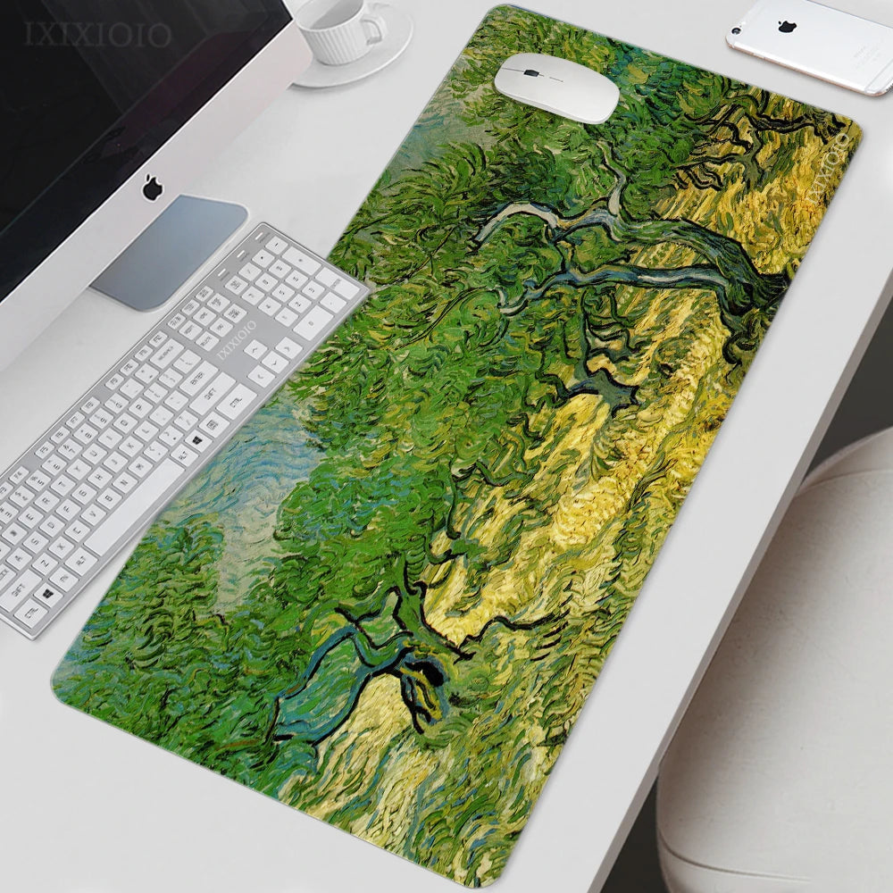 Van Gogh Art Mouse Pad Gamer XL New Large Home HD Mousepad XXL Playmat Soft Office Non-Slip Carpet Office Accessories Mouse Mats - Charliehomemaker store