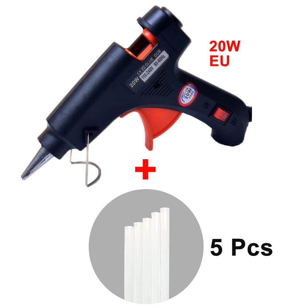 20W Hot Melt Glue Gun with Seal Wax Glue Sticks Household DIY Industrial Guns Heat Temperature Thermo Electric Repair Tool - Charliehomemaker store