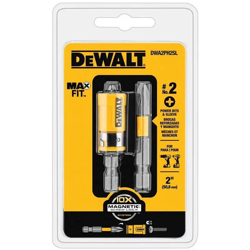 DEWALT DWA2PH2SL XCP3 Power Bit Sleeve Set Max Fit Phillips #2 S X 2" L S2 Tool Steel 3PK Driver Drill Tool Accessories - Charliehomemaker store