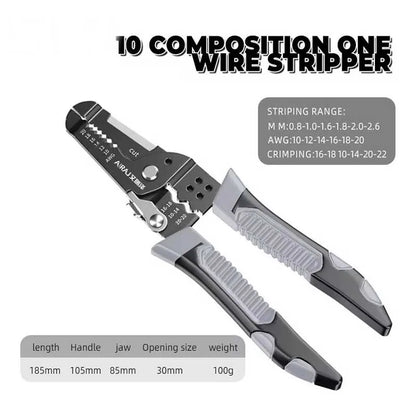 Multi functional Professional Electrician Wire Tool Cable Wire Stripper Cutter Crimper Automatic Crimping Stripping Plier - Charliehomemaker store