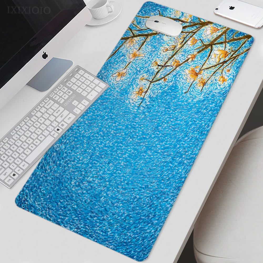 Van Gogh Art Mouse Pad Gamer XL New Large Home HD Mousepad XXL Playmat Soft Office Non-Slip Carpet Office Accessories Mouse Mats - Charliehomemaker store