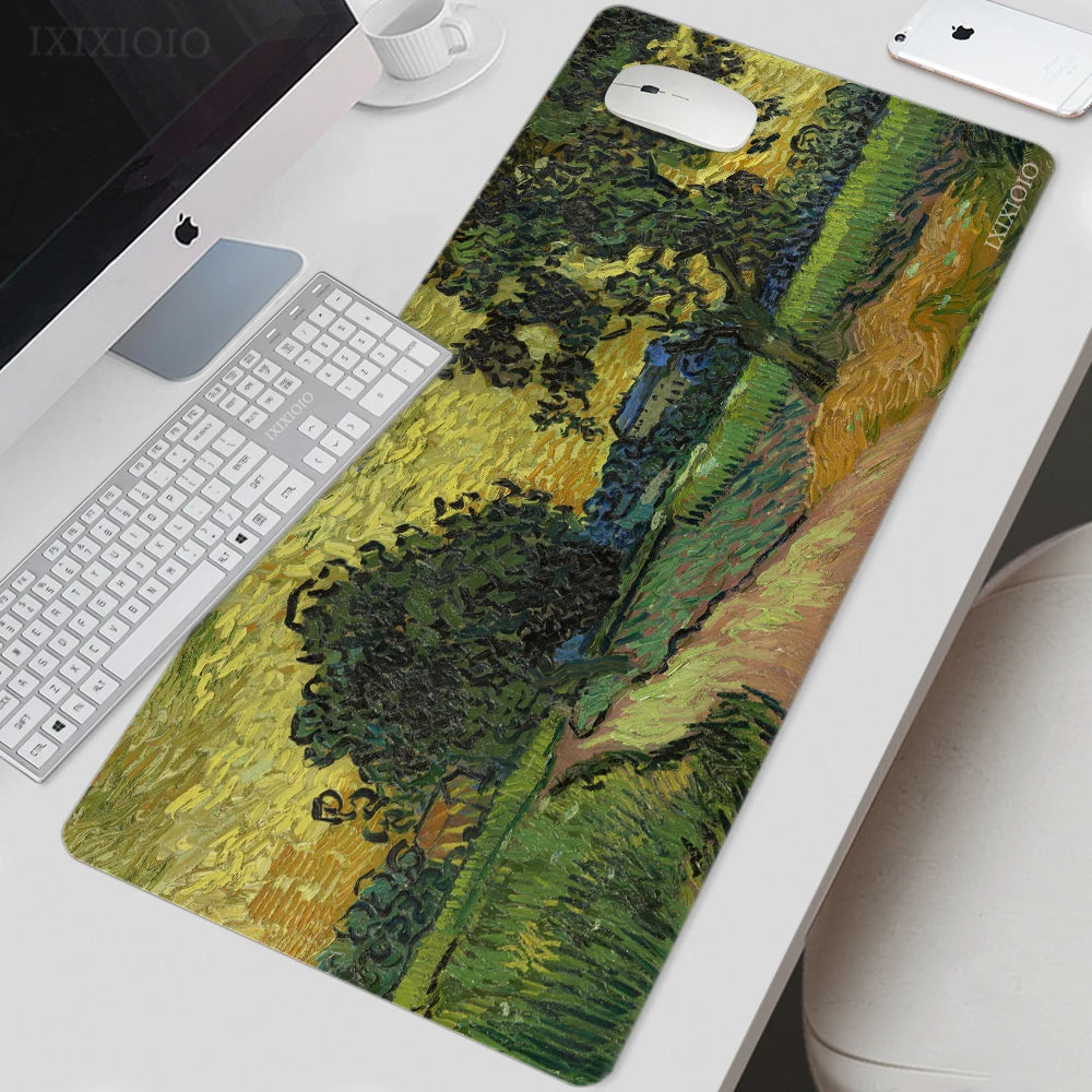 Van Gogh Art Mouse Pad Gamer XL New Large Home HD Mousepad XXL Playmat Soft Office Non-Slip Carpet Office Accessories Mouse Mats - Charliehomemaker store